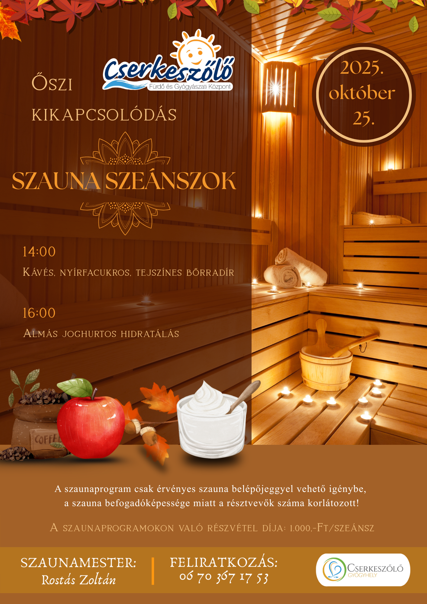 Őszi szauna szeánszok