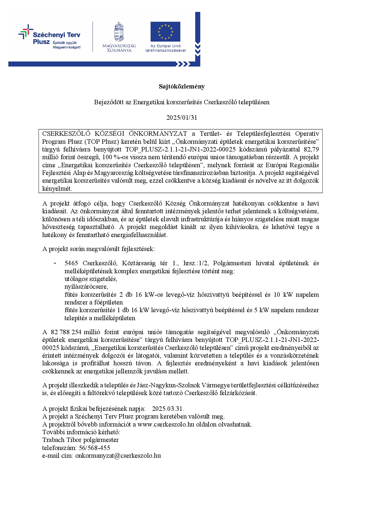Sajtóközlemény