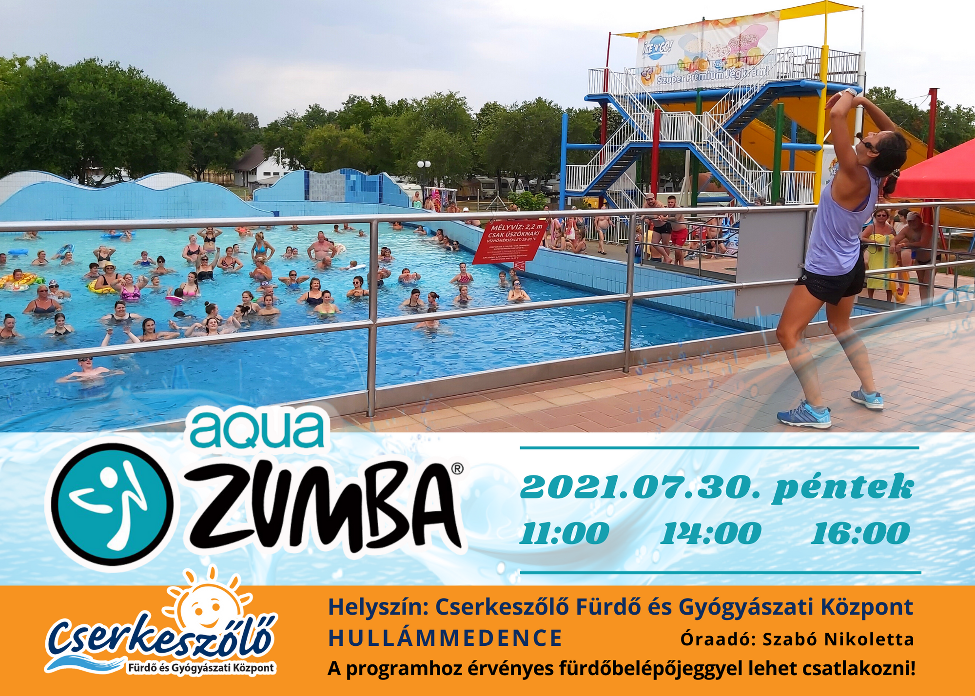 Aqua Zumba Fitness a Cserkeszőlő Fürdő és Gyógyászati Központban
