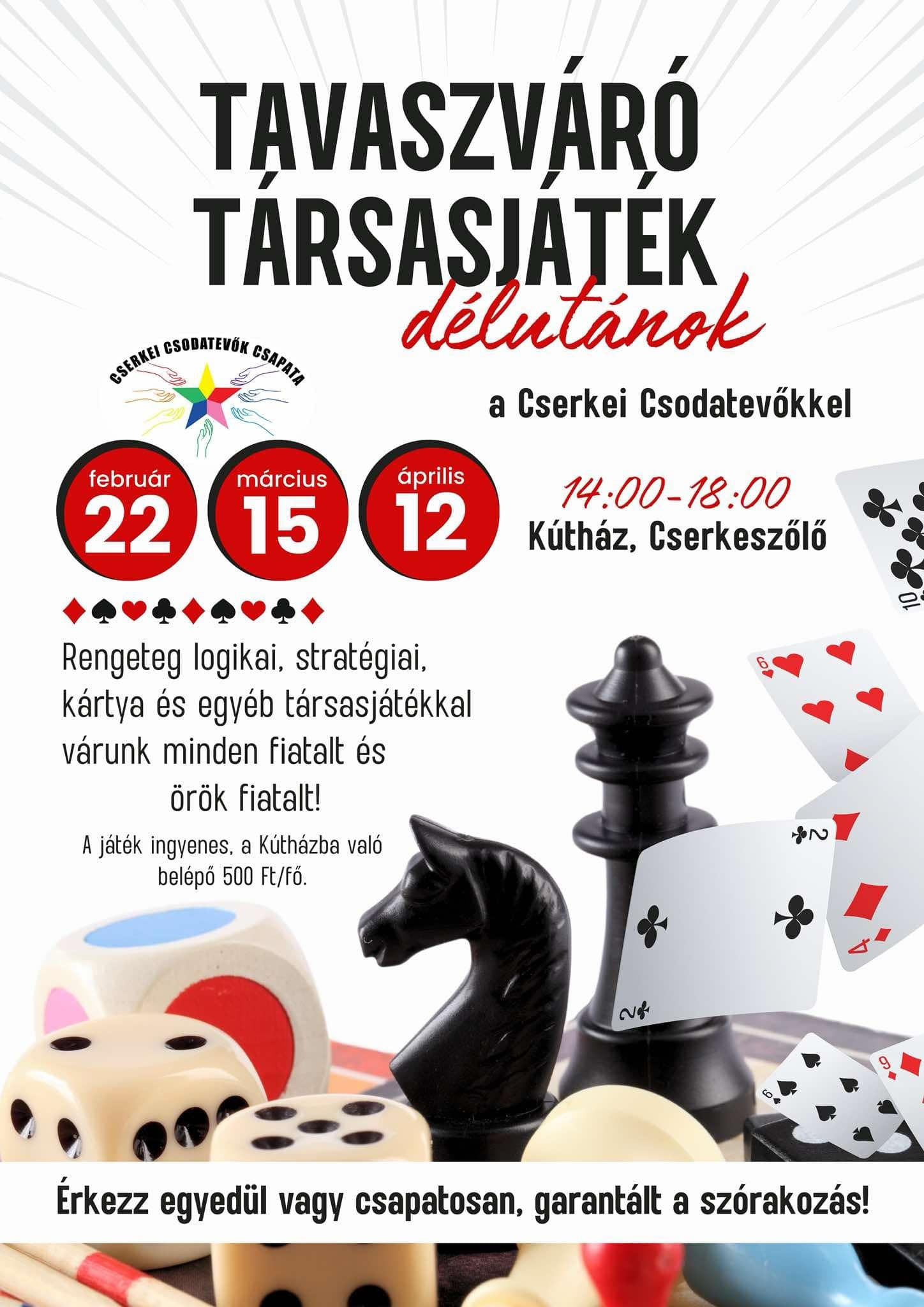 Tavaszváró társasjáték délutánok