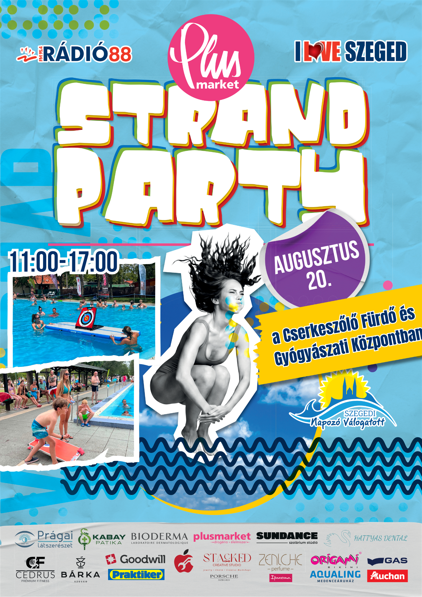 Strandparty az Államalapítás Ünnepén a fürdőben