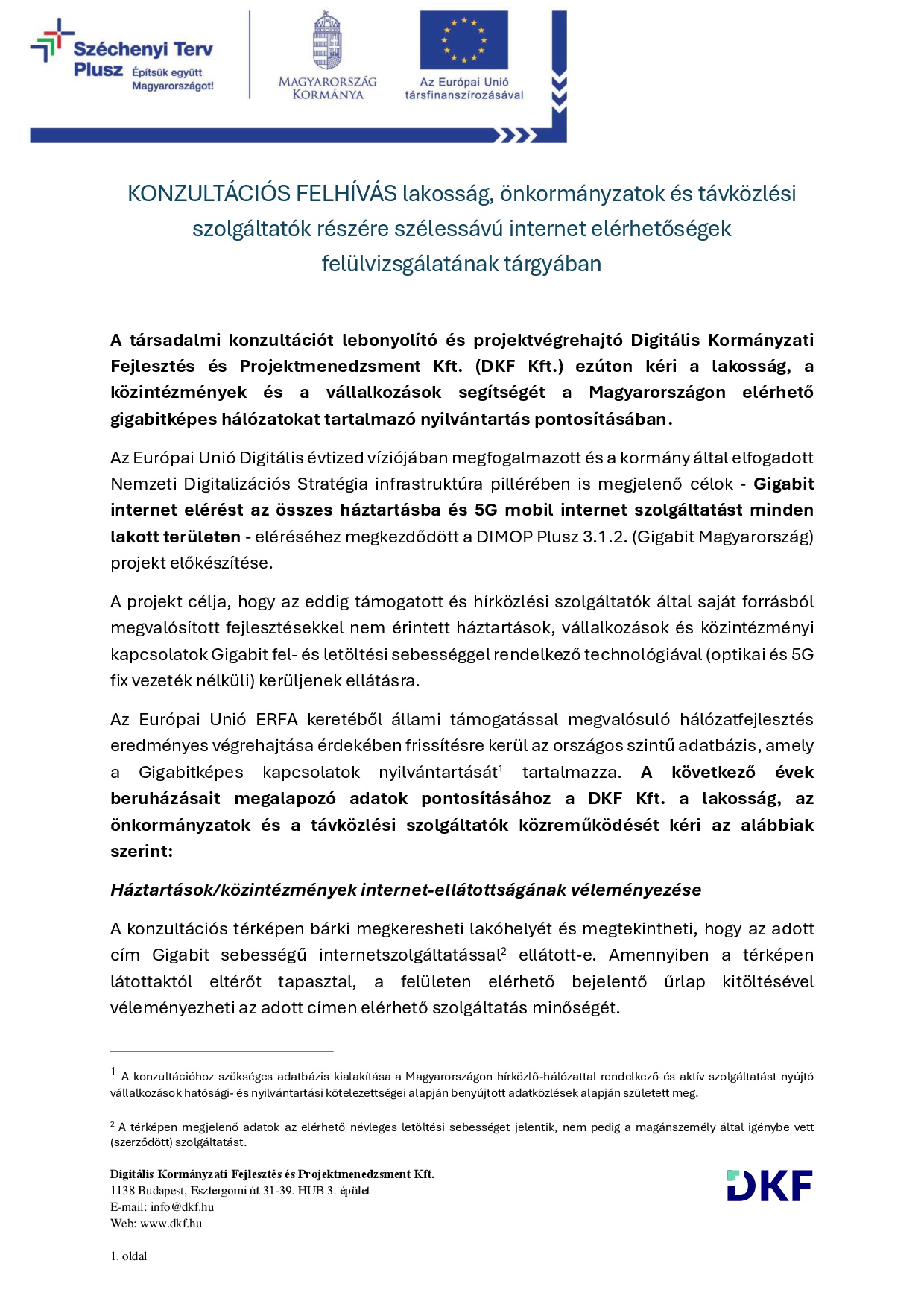 Konzultációs felhívás