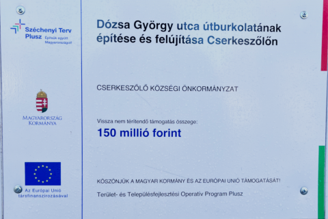 Dózsa György utca útburkolatának építése és felújítása  Cserkeszőlőn