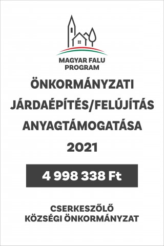 Önkormányzati járdaépítés/felújítás anyagtámogatása