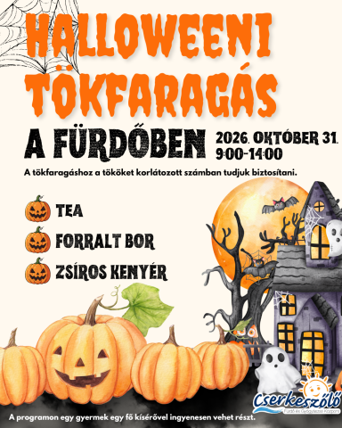 Halloweeni tökfaragás a fürdőben