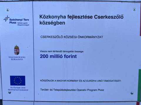 Közkonyha fejlesztése Cserkeszőlő községben