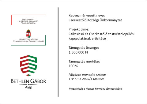 Csíkcsicsó és Cserkeszőlő testvértelepülési kapcsolatának erősítése