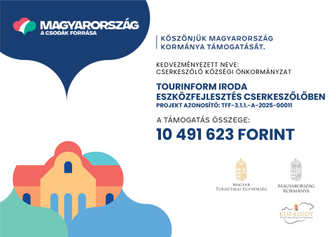Tourinform iroda eszközfejlesztés Cserkeszőlőben