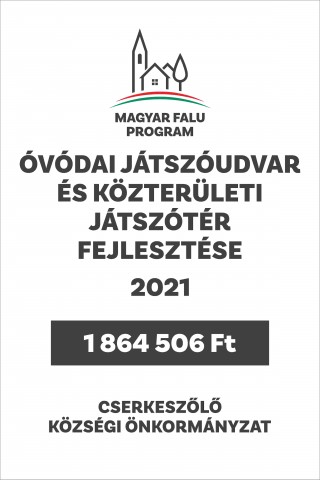 Óvodai játszóudvar és közterületi játszótér fejlesztése 2021