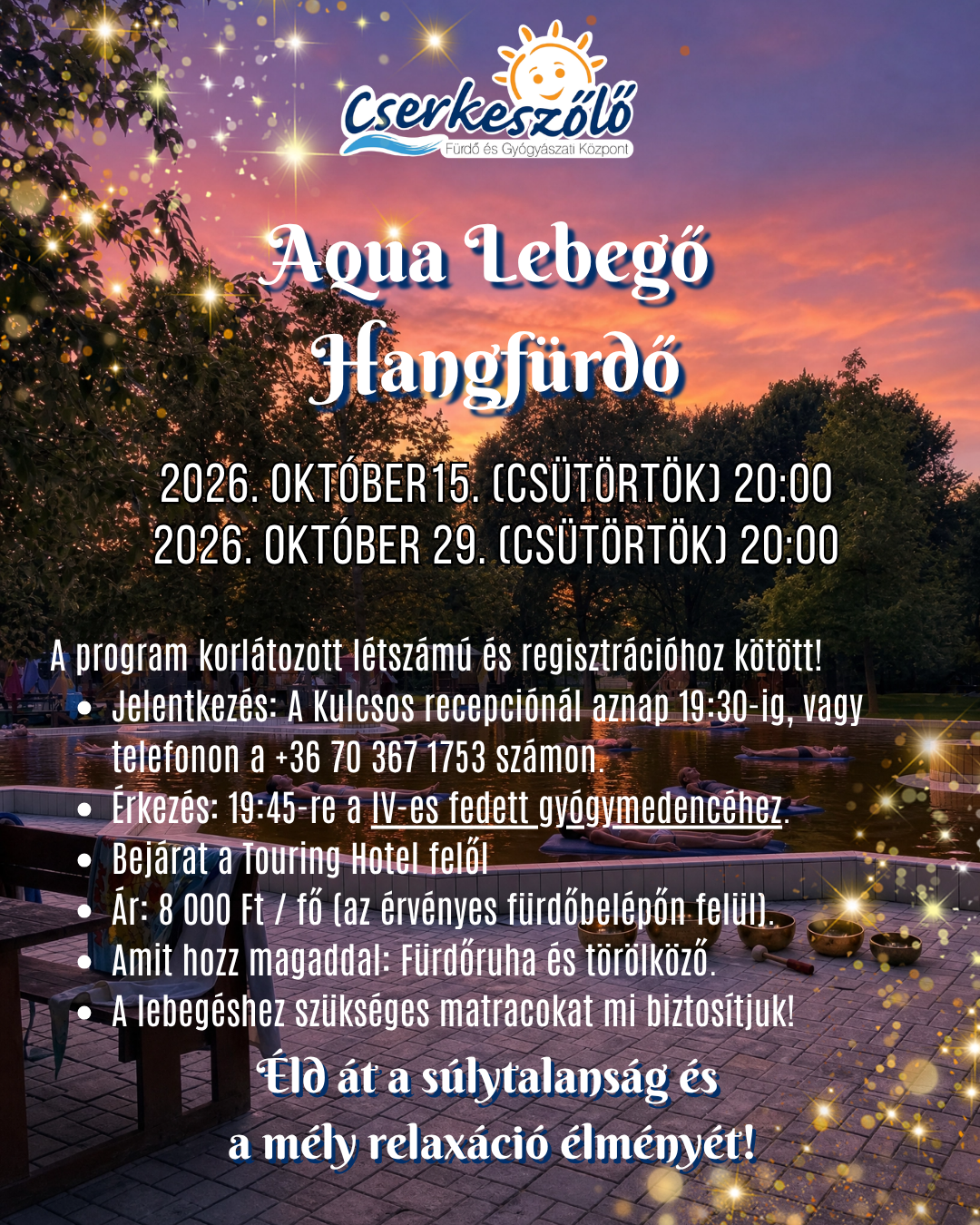 Októberben is Aqua Lebegő Hangfürdő